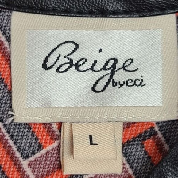 NWT Beige by ECI Women's ((L) Black and Red Chevron 3/4 Sleeve Shift Dress - Picture 10 of 12